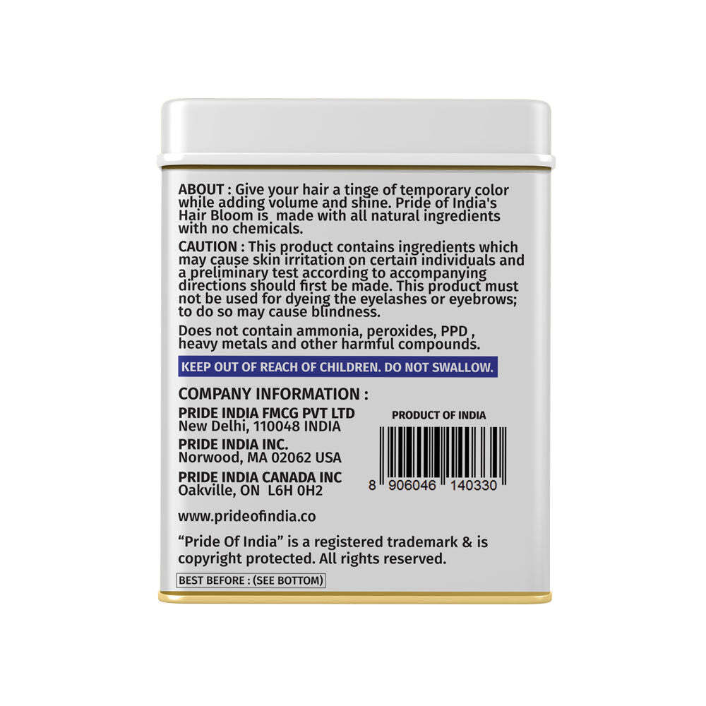 Hair Bloom Natural Blue Black Hair Color- Herbal Indigo w/ False Daisy & Goosebe