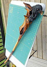 Cool Artist Handmade  Carved Wood draft Walking Stick Cane w/ Eagle Head 62"