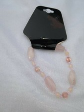 Strand of Pink Glass Beaded Stretch Bracelets - New