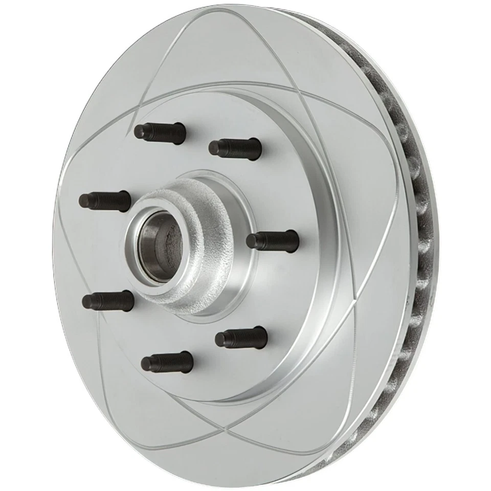 Rotores de freno de disco delanteros ultra ranurados, se adapta a Ford F-150, F-250; 7 tacos tracción trasera Foto 4 de 4