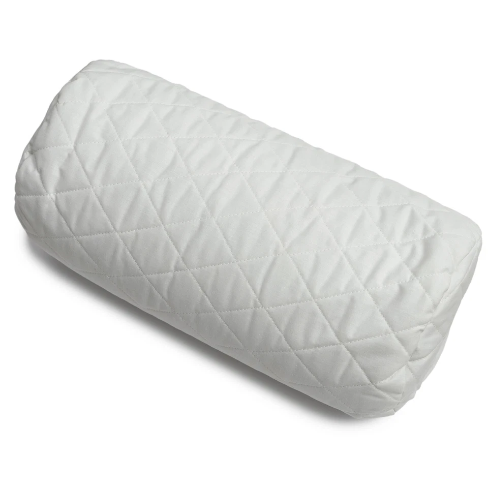 GIRAFFENLAND Cuscino miglio rullo ginocchio rotolo collo ciotola miglio biologico L 40 cm, Ø 20 cm trapuntato bianco