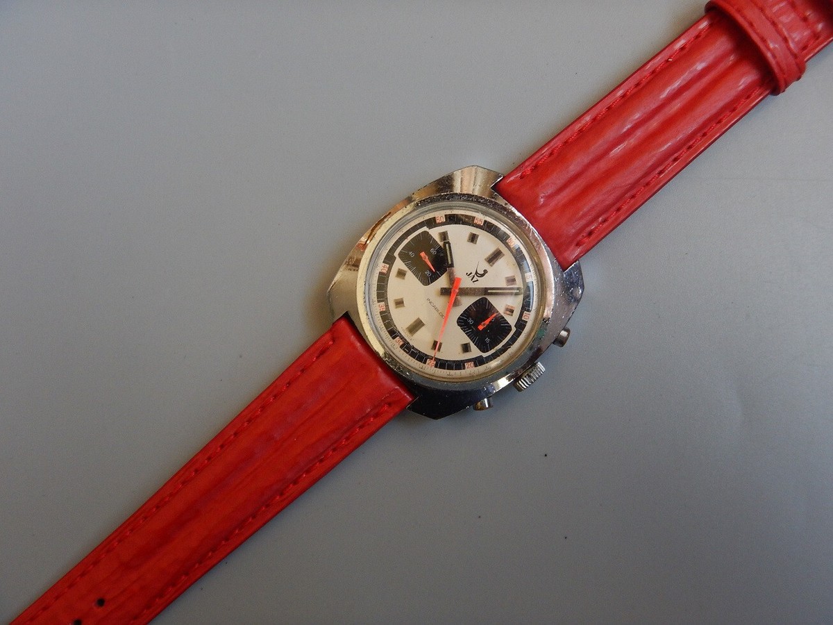 Bracelet Montre 20mm Cuir Requin Véritable Rouge - Compatible Breitling Chronomat, TAG Heuer