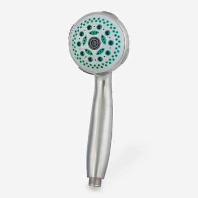 BAD MODERN DUSCHHANDSET 6 MODI PREMIUM GEBÜRSTET VERNICKELT 90 MM