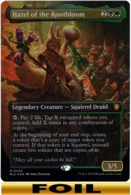 1x - Hazel of the Rootbloom - FOIL BORDERLESS - CMR: Bloomburrow - NM MTG