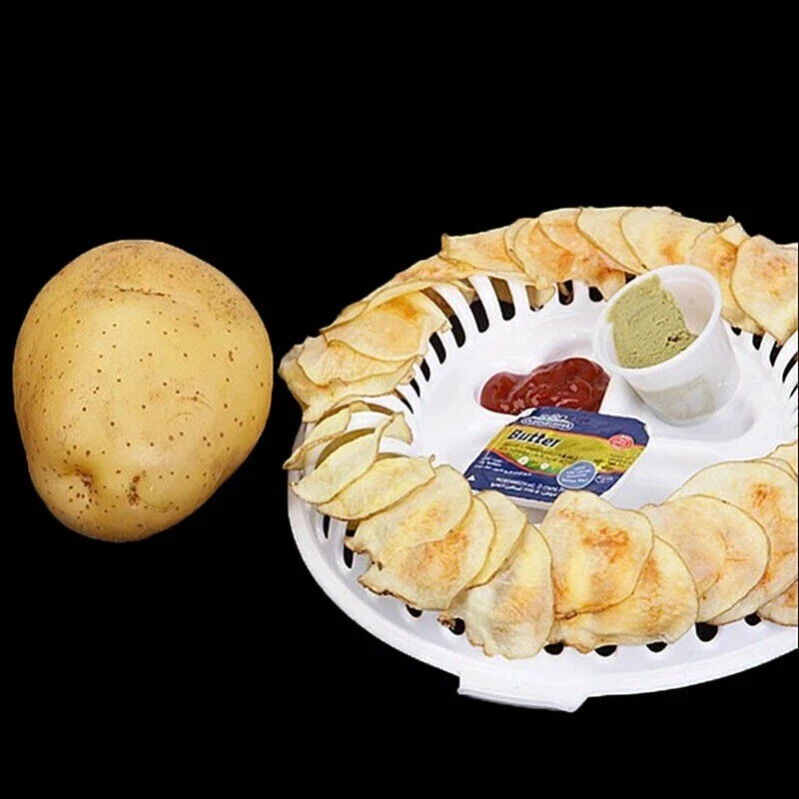 Chips Rack DIY Microwave Low Calories Oven Fat-Free Potato Chips Maker Home sh - Image 2 of 4