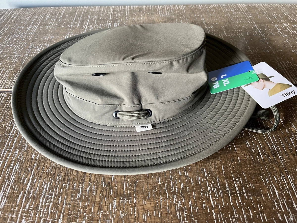 Brand New Tilley Hat With Tags Olive Green With Chin Straps L-XL Size