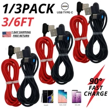 Type C To USB A Cable 90 Degree Right Angle Fast Charger Cord For Samsung Galaxy