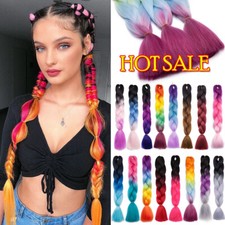 Rainbow Jumbo Braiding Hair Extensions Box Crochet Braids Synthetic Hairpiece US