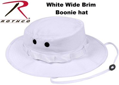 white wide brim sun hat