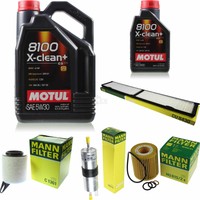 MANN-FILTER Inspektionspaket 6L Motul 5W-30 8100 X-Clean+ FüR Bmw 1Er 116I 118I