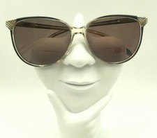 Vintage Monet Marine Black Gold Oval Sunglasses FRAMES ONLY