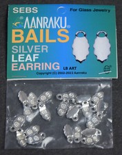 New Sealed 24 pack AANRAKU Silver Plated Leaf Earring Bails