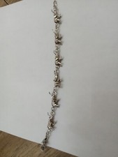 8 Inch Sterling Silver Elephant Link Bracelet 25.52 Grams