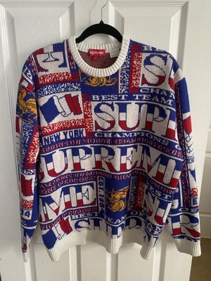 Supreme Big Letters Sweater Multicolor FW18 - 100% Authentic JS