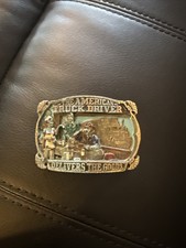 AMERICAN TRUCK DRIVER Belt Buckle Vintage 1986 Great American Buckle multicolor