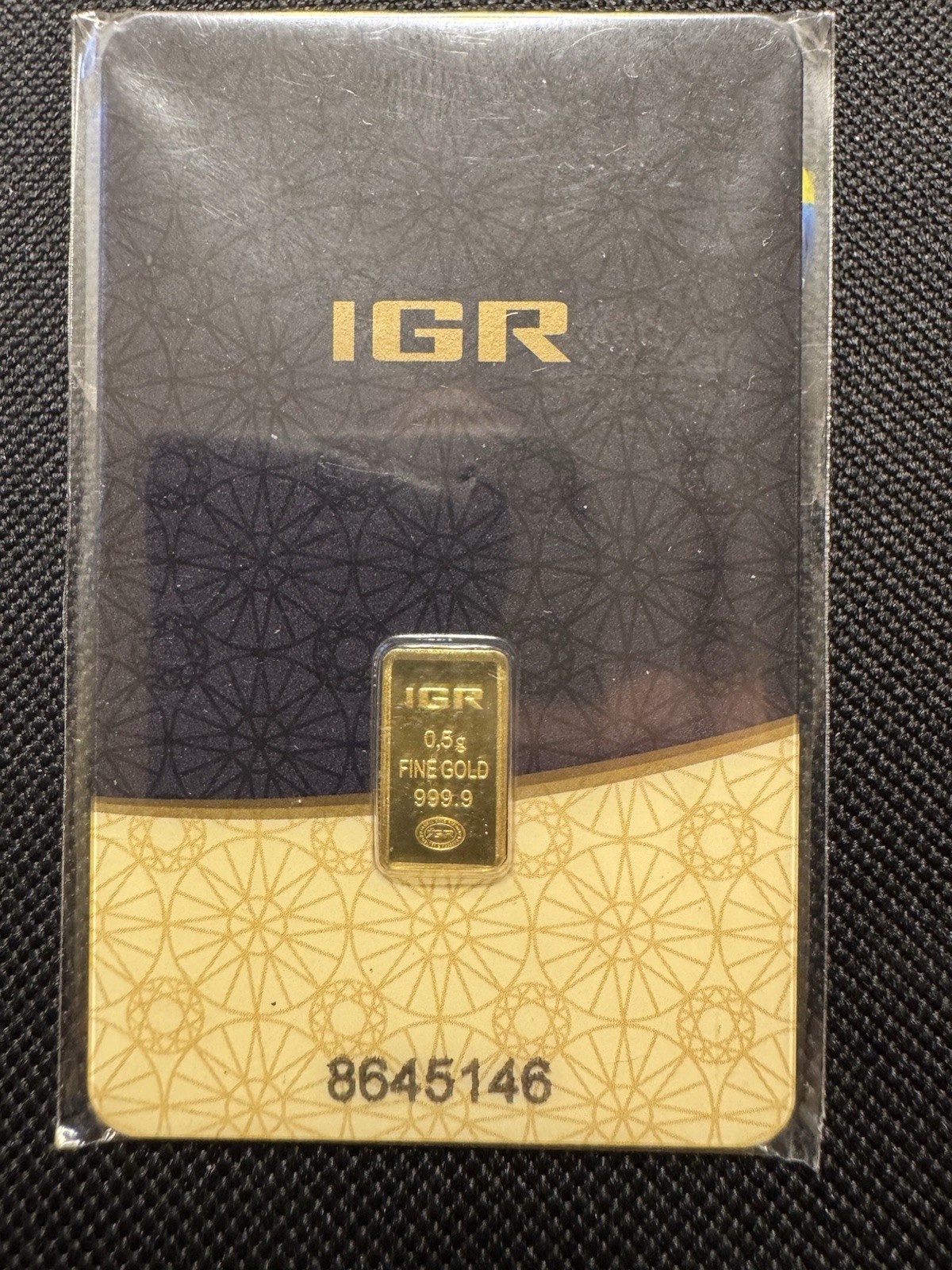 0.5 Gram IGR Gold Bar • 999.9 Fine • Sealed Assay Card • Istanbul Gold Refinery