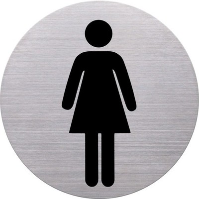 Helit H6271000 Piktogramm Damen WC selbstklebend EDELSTAHL QUALITÄTSSCHILD 115mm