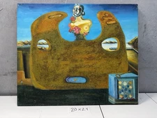 Surrealist Painting By M Vallen ~ Salvador Dali Memory of The Child-Woman