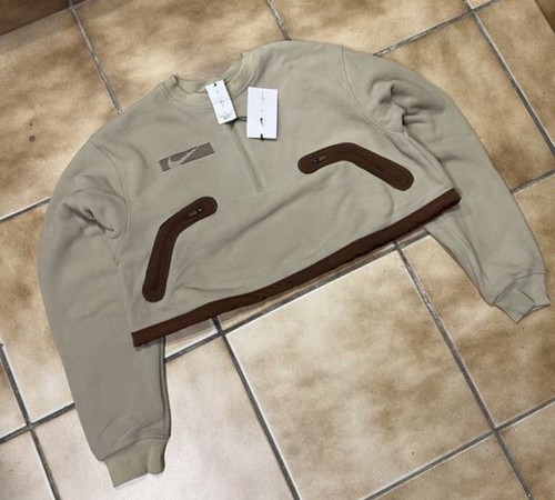 NWT Cactus Jack By Travis Scott Nike NRG Fleece Sweatshirt Cropped Top Women’s M - Picture 1 of 9