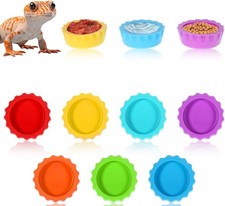 7 Pack Reusable Small Reptile Feeding Dish Crested Gecko Food and Water Feeding