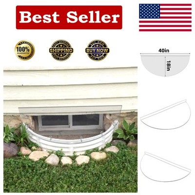 Elegant Clear Basement Window Well Cover 40'' x 18'' - Heavy-Duty Polycarbonate
