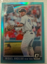 2018 Panini Donruss Optic Miguel Andujar #31 Aqua Prizm /299 RC Yankees