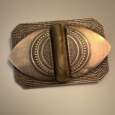 Vintage .925 Sterling Geometric Rectangular pin Silver Bronze Vintage