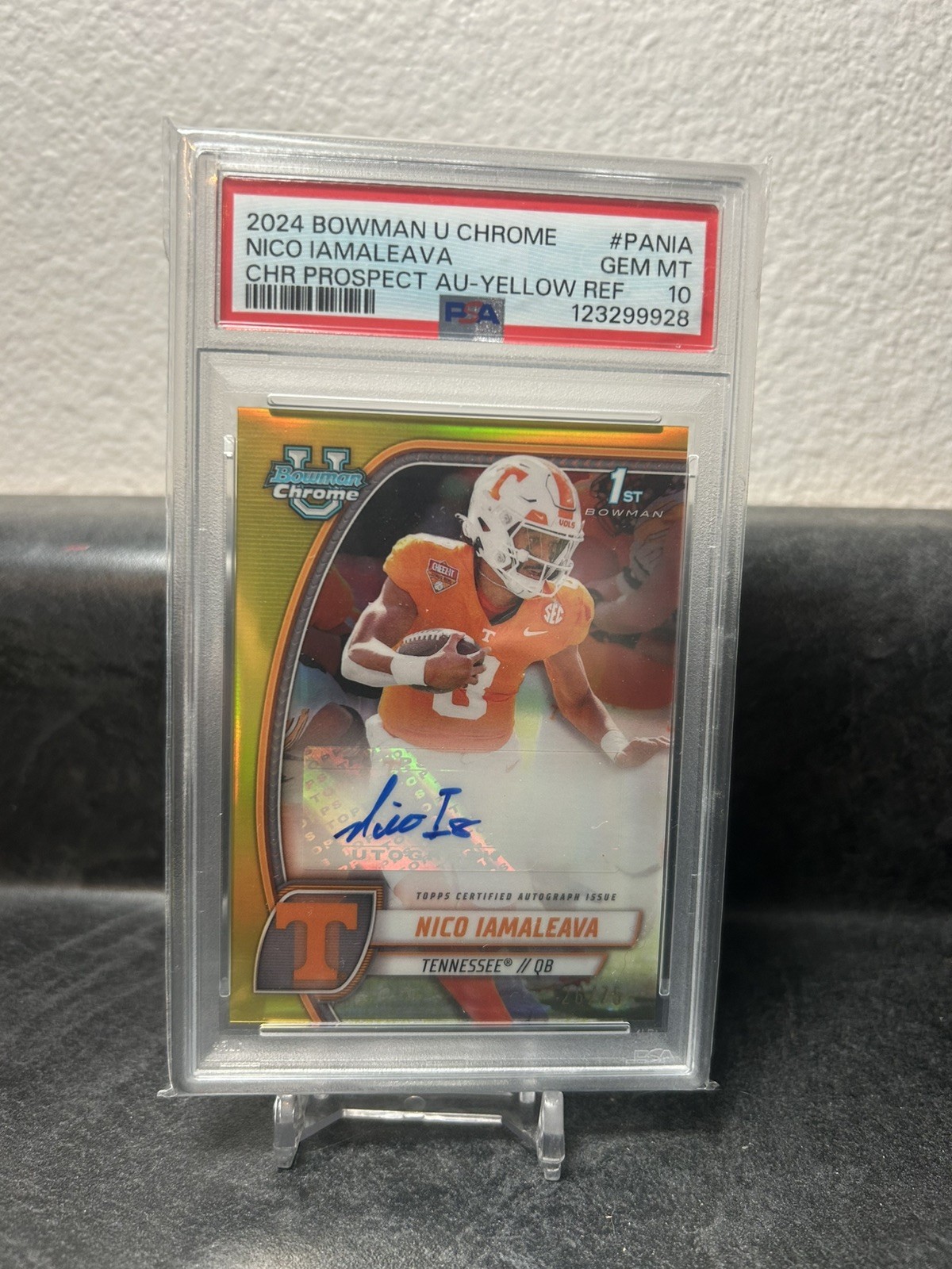 2024 Bowman U Chrome Nico Iamaleava 1st Auto Yellow /75 PSA 10 🔥