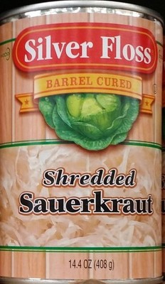 Silver Floss Barrel Cured Shredded Sauerkraut 14.4 Oz Ounce (Pack of 2)
