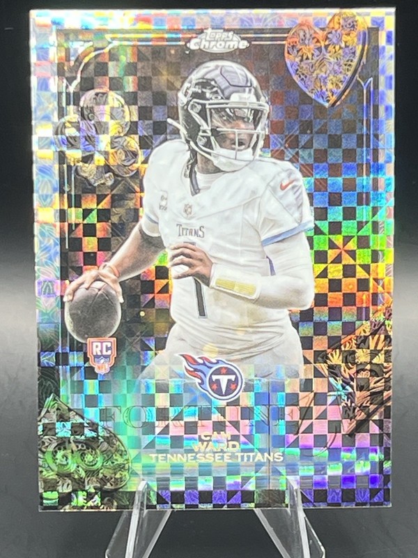 Topps Chrome 2024 Cam Ward Tennessee Titans Rookie Fortune 15 X-Fractor #F15-22
