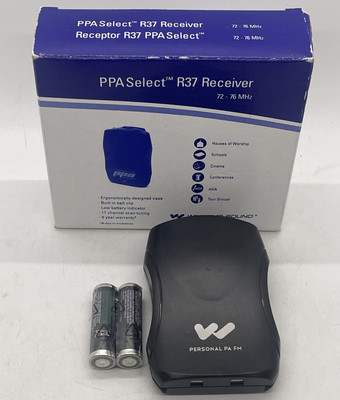 Williams Sound PPA Select R37 Receiver w/ Belt Clip **NEW** in Box