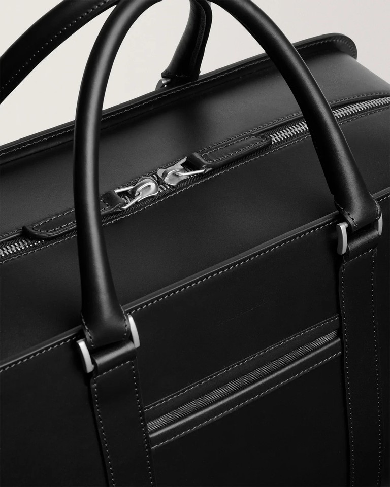 Sac Weekender Carl Friedrik Palissy En Cuir Lisse - Noir, Neuf Avec étiquette, 945