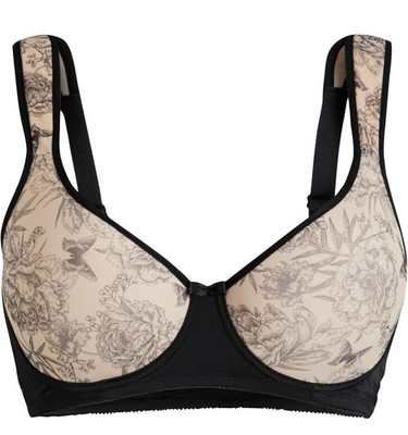 Spacer Schalen BH mit Bügel Gr 100 Cup C Schwarz Kreidebeige Unterwäsche Bra Neu