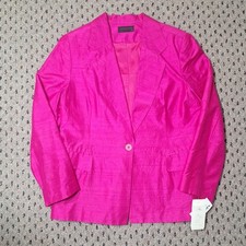 Vtg Andee Leeds Pink Silk Blazer Size 12 W/ Tags