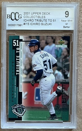 2001 Upper Deck Tribute #I15 Ichiro Suzuki BGS BCCG 9 HOF Mariners - Picture 2 of 3