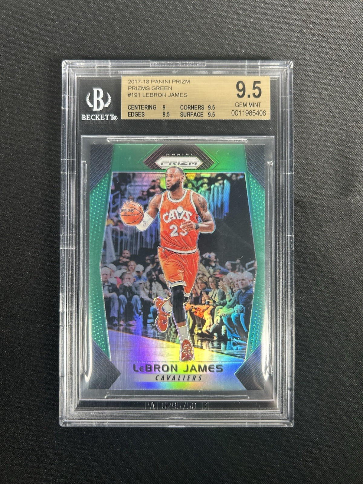 2017 Prizm Lebron James Green Prizm BGS 9.5