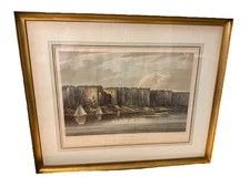 RARE Original 1820s Hudson River Engraving Little Falls NY John Hill Engraver