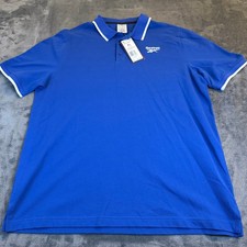 Reebok Royal Solid Polo Shirt Blue Short Sleeve Classic Fit Mens Extra Large NWT