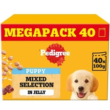 40 x 100g Pedigree Puppy Wet Dog Food Pouches Mixed Selection in Jelly 4.36 per kilo