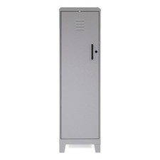 Pemberly Row 4 Shelf No Assembly Metal Storage Locker Cabinet in Arctic Silver