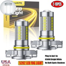 AUXITO Fanless 5202 H16 LED Fog Light Bulb 6500K 100W Super Bright 10000LM x2-10