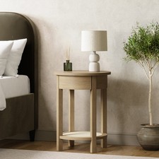 Oak Bedside Table with Drawer and Shelf - Ida IDA002