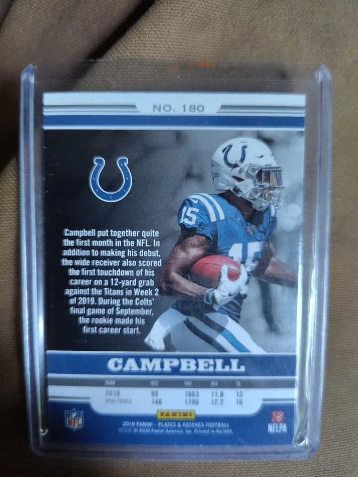 2019 Panini Plates & Patches - Rookies Parris Campbell #180 /99 (RC) - Image 2 of 2