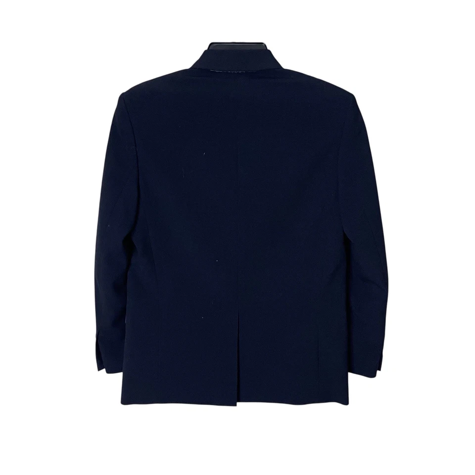Kenneth Cole Reaction Blazer Boy Youth 10 Navy Blue Gold Buttons Single Vent - Image 2 of 4