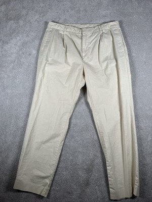 BONOBOS Athletic Fit Cream Pleated Pants Preppy Beach 36/28 Textured Cotton