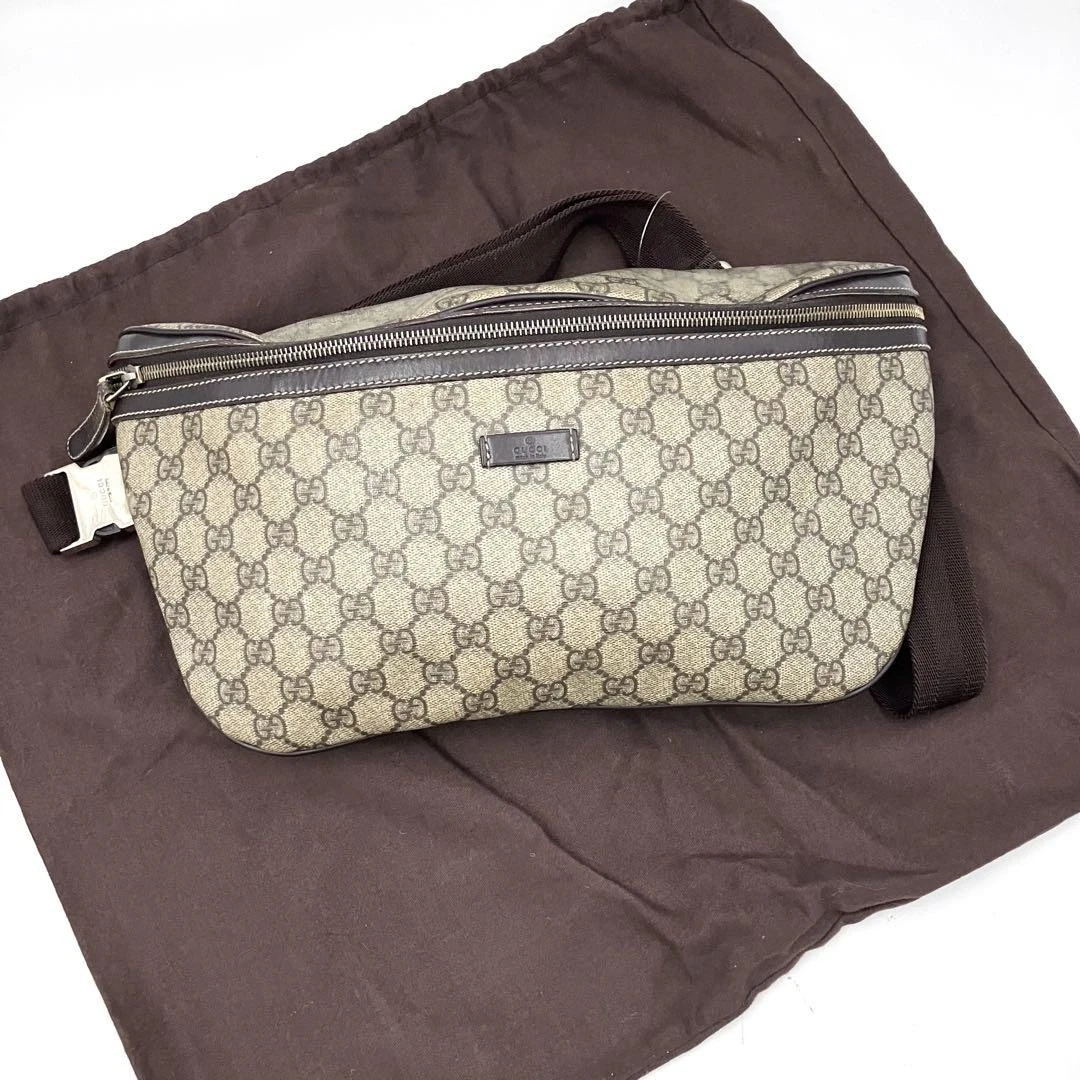 Gucci poche taille sac corps GG Supreme PVC cuir bandoulière ceinture sac 2540410