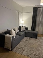 Modern Grey sectional sofa & matching ottoman. Original tags on. Smoke-free home