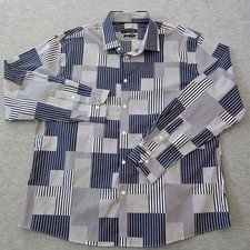 Tommy Hilfiger THFlex Supima Slim Fit Stretch Geometric Print Dress Shirt 2XL
