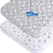 Waterproof Pack N Play Mattress Pad Protector Quilted Fits Graco 2 Pack 39"x27"