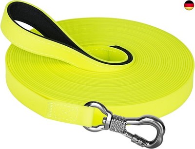 Waterproof Recall Lead for Dogs, 3 m, 5 m, 10 m, 15 m, 20 m, 30 m, Rubberised Re